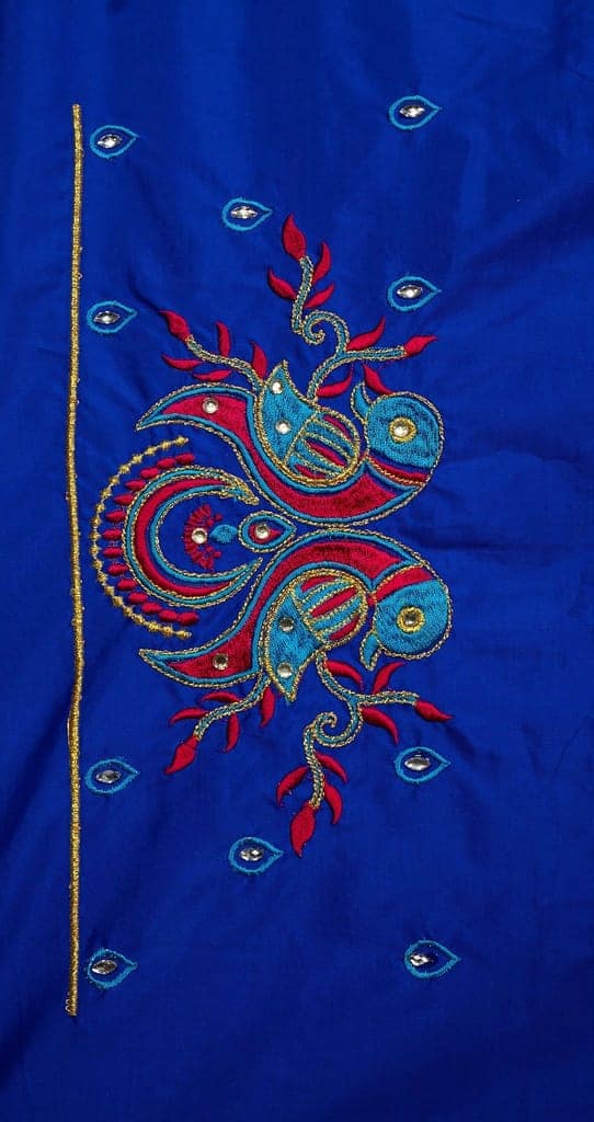 Embroidery designer blouse piece view 3