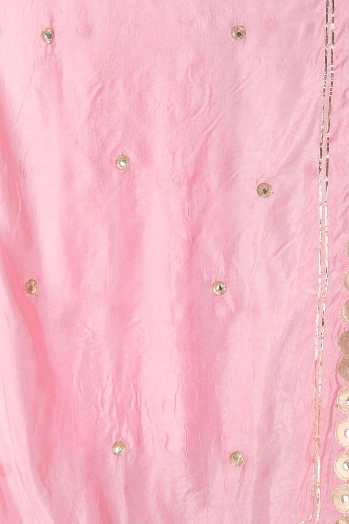 Cameo-Pink Dupatta from Amritsar Embellished with Patch Border view 5