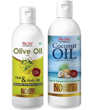 The Nile Olive Oil 100 ML + Coconut Oil 200 ML Hair Oil 300 mL Pack of 2