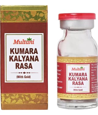 Multani Kumara Kalyana Ras with Gold helps in brain development, increases strength of bones - 10tab (Pack of 1)