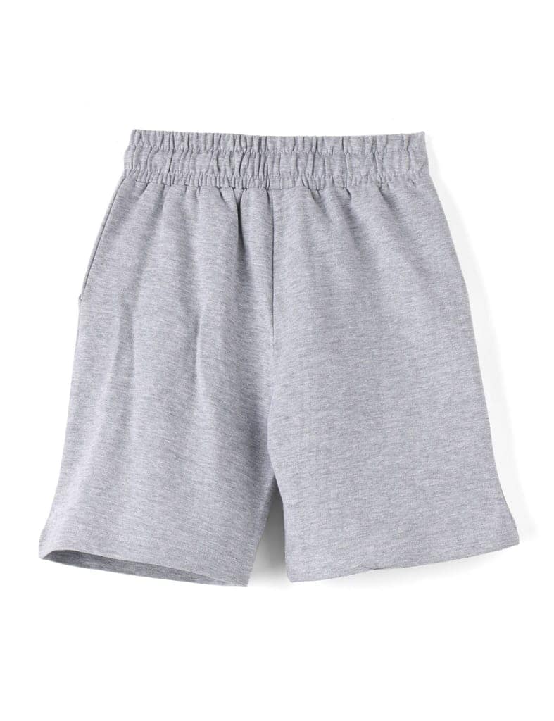 Boys Shorts Cotton French Terry Grey Heather Melange Peanut Monkey view 4