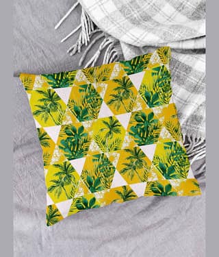 Houzzcode - Water Repellent Yellow Polyester Pillow Covers 40x40x3 ( Pack of 1 )