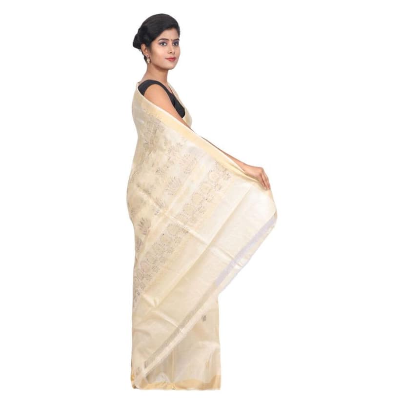 HANDLOOM KOSA SAREE WITH BLOUSE (SKU - 1ST202131220 SAREE- 152) view 3