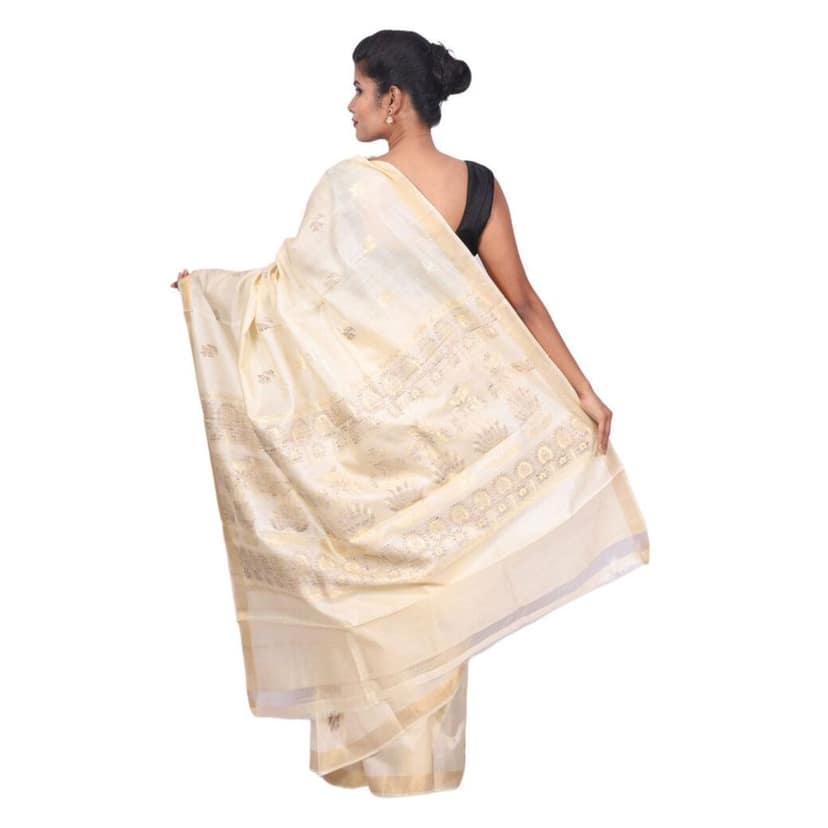 HANDLOOM KOSA SAREE WITH BLOUSE (SKU - 1ST202131220 SAREE- 152) view 4