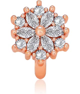 Wester Look Daily Wear Rose Gold Plated AD Stone Nose Rings For Women And Girls