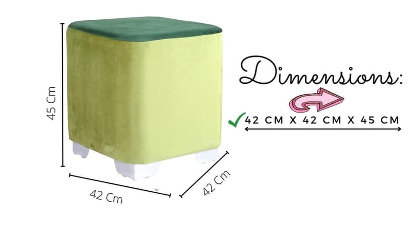 ShadowKart Sitting Stool Ottoman Pouffes for Living Room Sitting Bench Furniture Wooden Footrest Pouf Seat Puffy Foam Small Foot Stool for Office Home Decor, 16x16x18 Inch view 2