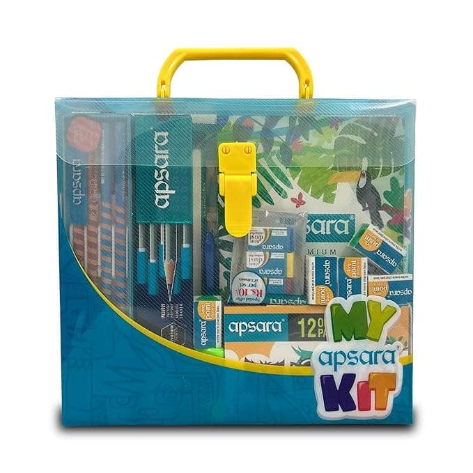 Apsara Kit, Premium 14 Color Pencils, 24 Wax Crayons, Skater Sparkle Gel Pen, Premium Dark Pencils, Briefcase Shaped Pack For Convenient Storage, Fun Kit For Children, Multicolor view 5
