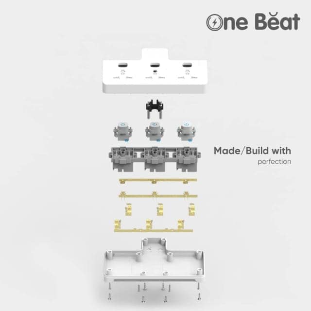 One Beat Cordless Extension Board with Individual Switch-Multi Plug Socket with 3 Sockets - Flex Board with Safety Shutter Protection view 2