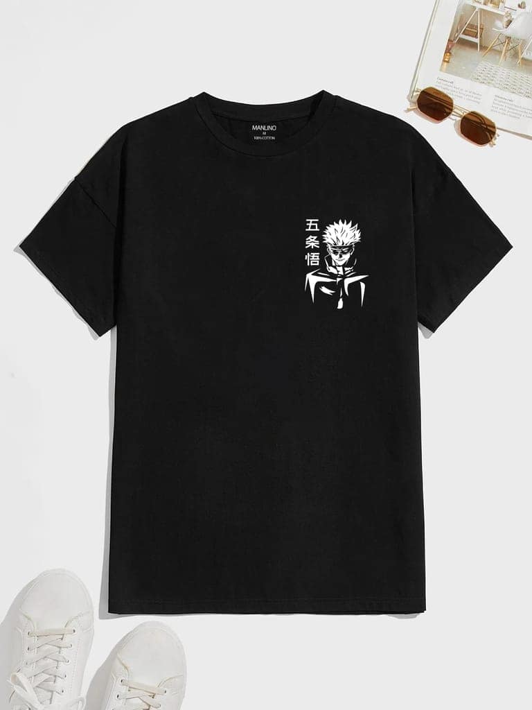 SCOTT FINCHER Men's Jujutsu Kaisen Satoru Gojo Half sleeve Graphic Print T-Shirt" : AA(HSR)BLACK_131 view 3