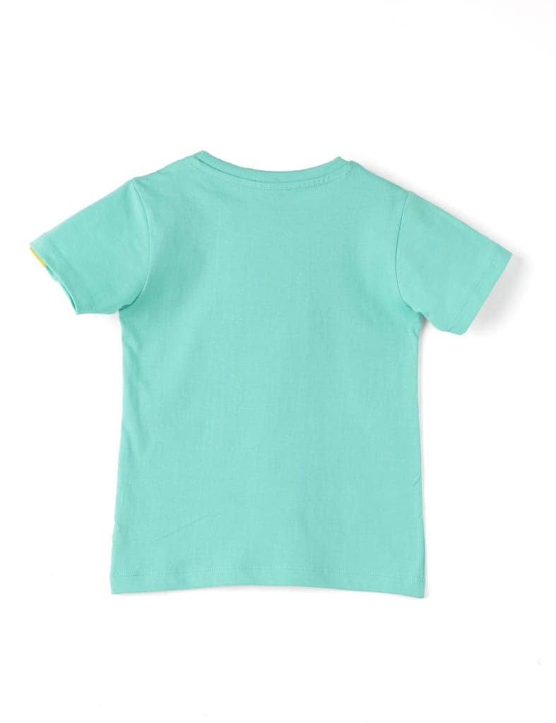 Boys T shirt Cotton Biscay Green Space Mission view 4