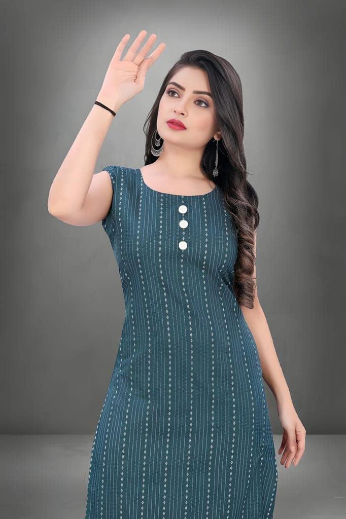 Women’s Trendy Rayon Kurti with Elegant Pattern | Stylish Ethnic Wear for Daily Outings and Office Wear view 4