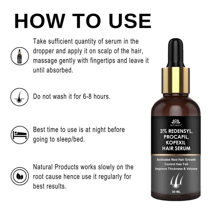 Intimify Hair Growth Serum, hair regrowth, strong hair, hair nourishment, anti hairfall, 30 ml view 5