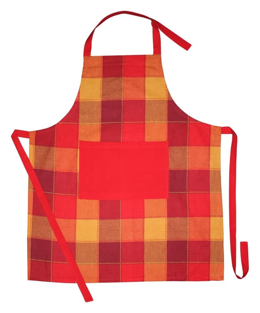 AIRWILL, 100% Cotton Yarn-dyed Designer Weaved Aprons, Sized 65cm in Width & 80cm in Length with 1 Center Pocket, Adjustable Buckle on Top and 2 Long Ties On Both 2 Sides. Pack of 6 Pieces view 2
