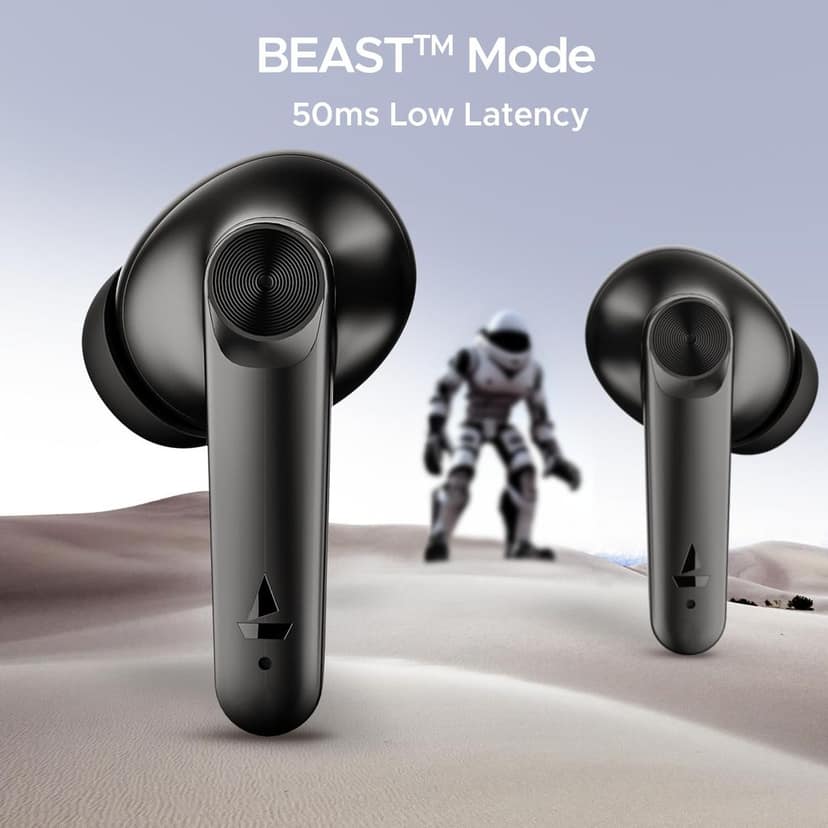 Boat Airdopes 207 TWS in Ear Earbuds with 50 Hrs Playtime, Quad Mics with Enx Tech, ASAP Charging, Iwp Tech, Beast Mode with 50 Ms Low Latency, Bluetooth V5.3, USB Type-C Port & Ipx5(Carbon Black) view 4