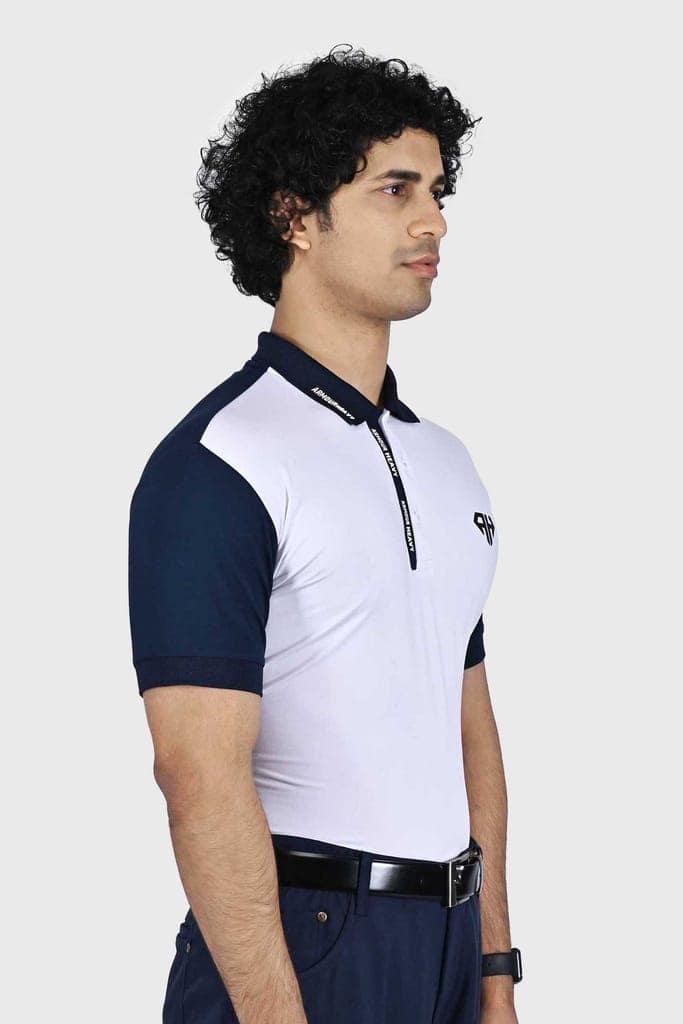 Classic Blue N White AH Polo view 3