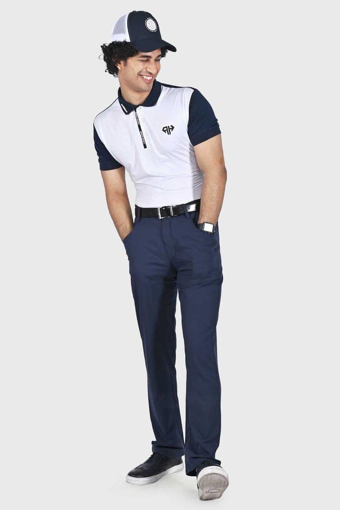 Classic Blue N White AH Polo view 4