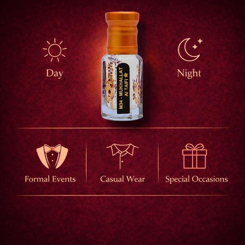 alnaqi fragrances Mukhallat Al Taifi Attar Perfume Oil | Arabian Attar Unisex | Alcohol Free Roll On | Long Lasting Concentrated Perfume Oil | Taif Rose Floral Oud Musk Notes view 4