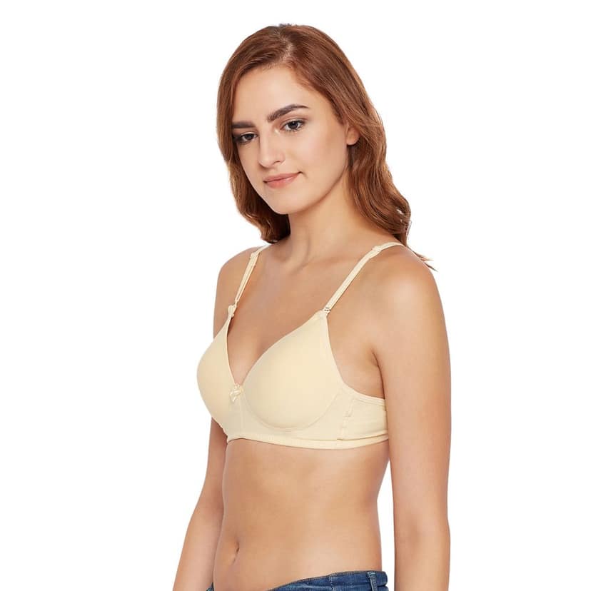 Bodycare Cotton Spandex Padded Non wired Tshirt Bra-Pack of 3 view 3