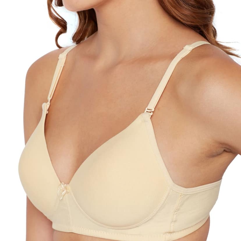 Bodycare Cotton Spandex Padded Non wired Tshirt Bra-Pack of 3 view 6