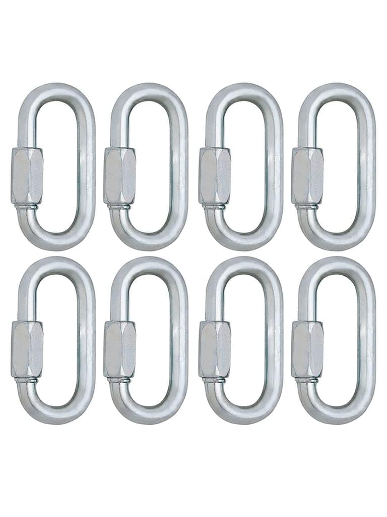 Reznor Heavy Duty Oval Shape Stainless Steel Screw Link Snap Hook Carabiner Hook for Multipurpose Weight-Lifting Mountain Swinging Climbing Gym