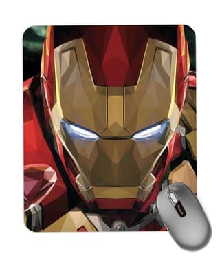 Iron Man Design 2 Mouse Pad with Stitched Edge, Premium Mousepad Washable Cloth. Computer Mouse Pad with Non-Slip Rubber Base, Mouse Pads for Computers Laptop Mouse 9x7.5x0.12 inch (Fox Print)