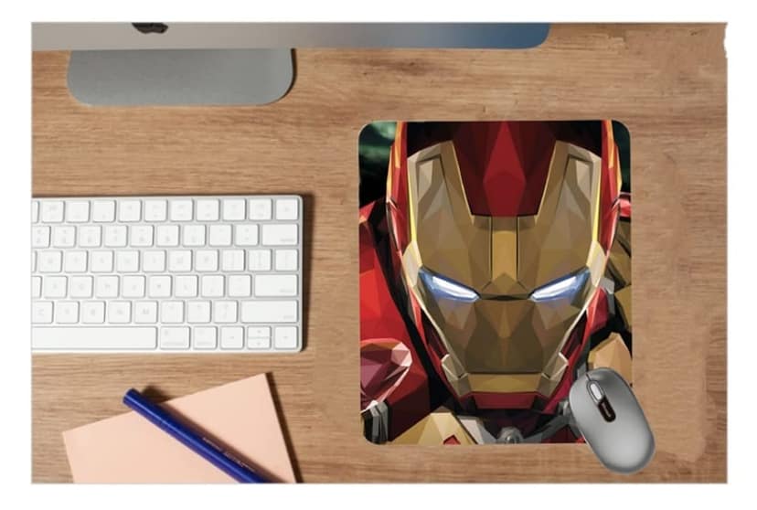 Iron Man Design 2 Mouse Pad with Stitched Edge, Premium Mousepad Washable Cloth. Computer Mouse Pad with Non-Slip Rubber Base, Mouse Pads for Computers Laptop Mouse 9x7.5x0.12 inch (Fox Print) view 4