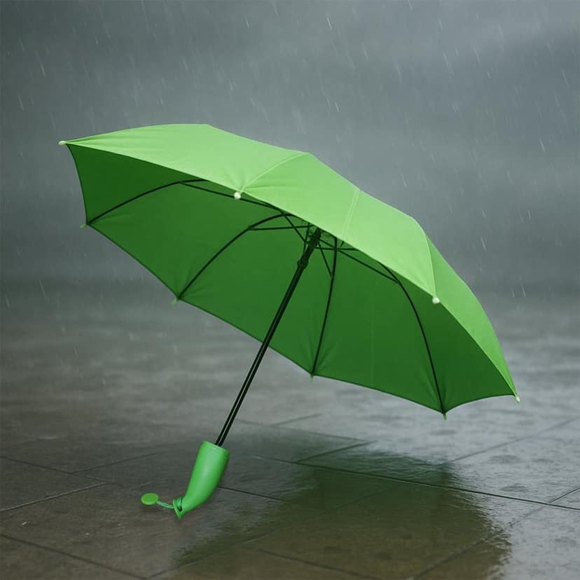 Green Stylish Banana Shaped Mini Foldable Umbrella view 3