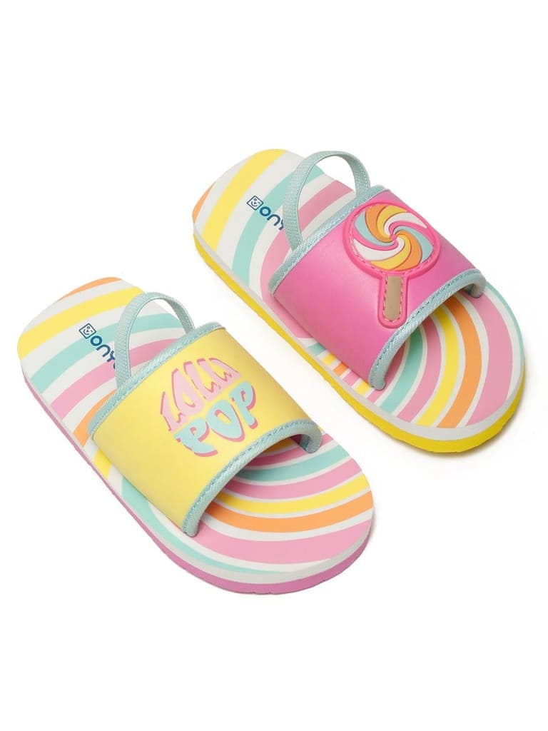 Premium Lolly Pop Artistic Sliders - Yellow (Unisex) view 9
