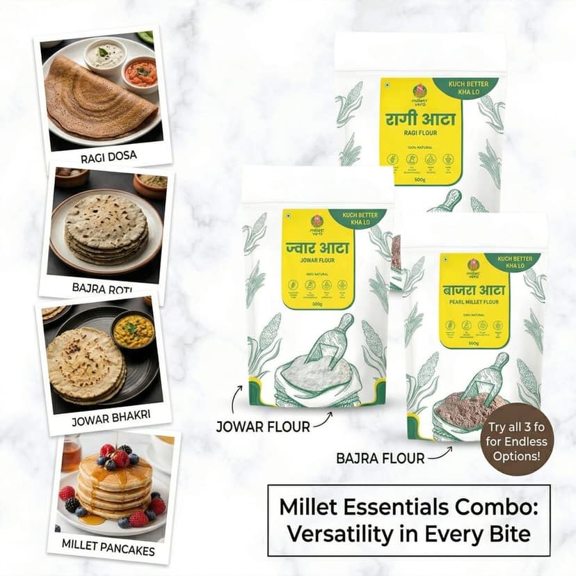 Daily Essential Combo – Jowar Atta, Ragi Atta & Bajra Aata (500g each) view 6