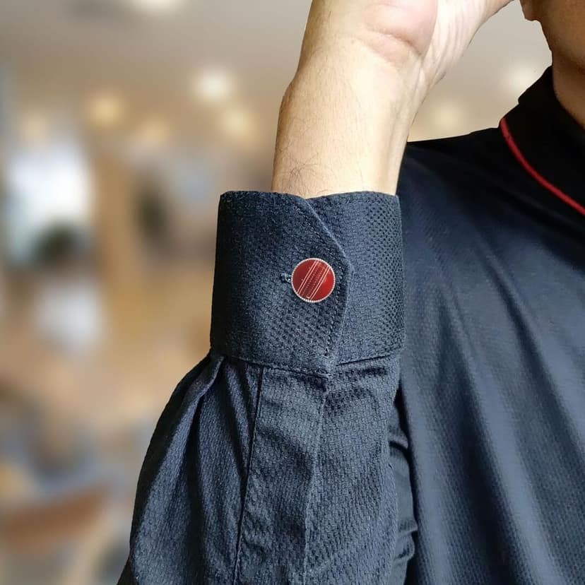 The Smart Buttons - Shirt Button Cover Cufflinks for Men - Cricket Design Pattern view 4