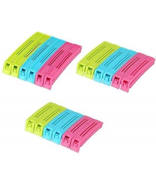 THRIFTKART Multicolor Plastic Food Sealing Clips ( Set of 18 )