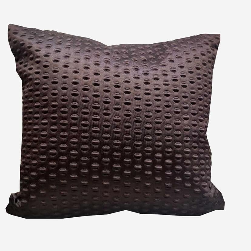 Brown Geometric Set of 3 Plain Self Design Solid Zipper Square Cushion Covers (16x16 inch or 40 x 40 cm) view 2