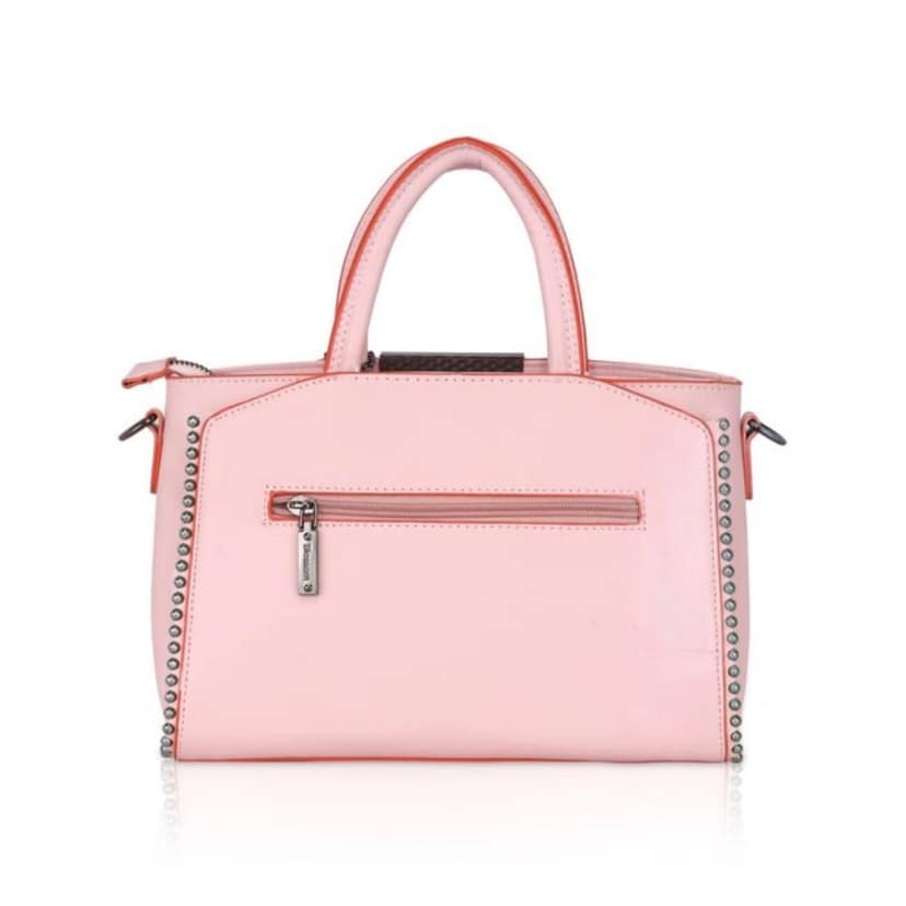 Generic Women's Faux Leather Metal Beads Handbag (Pink) view 2