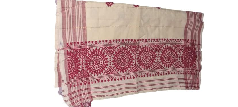 Traditional Assamese mixed silk blend Gamusa view 2