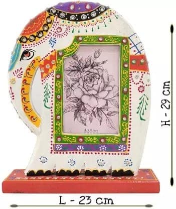 Wood To Cart® Handpainted' Elephant Shaped Wooden Photo Frames' for Table view 2