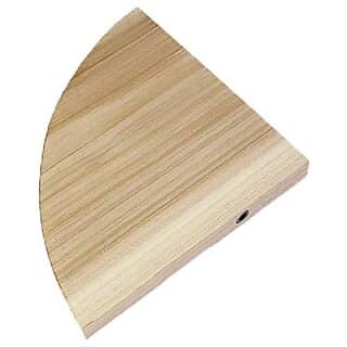 Corner Wooden Shelf Natural Wood Grain Finish Quarter Round Wall Mount