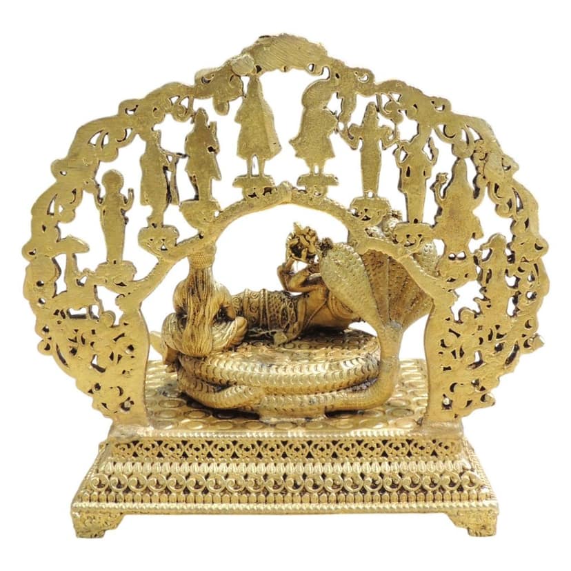 Brass Vishnu Laxmi Dashavatar Idol Statue for Home Temple, Height : 5 Inch (BSMAS1934 D) view 2