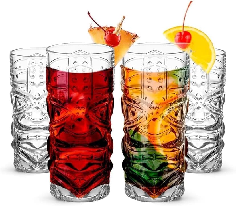 Beer Mug | 400 ML | Modern Bar Tiki Glasses | Premium Crystal Clear Glass | Cocktail Cup | Perfect for Whiskey, Wine, Juice, mocktail