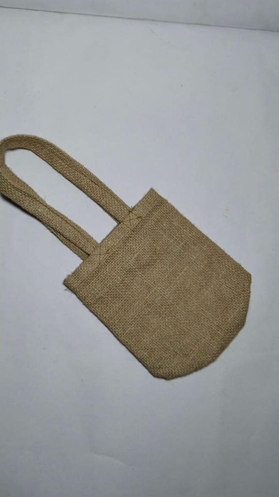 Mini Jute Tote Bag view 3