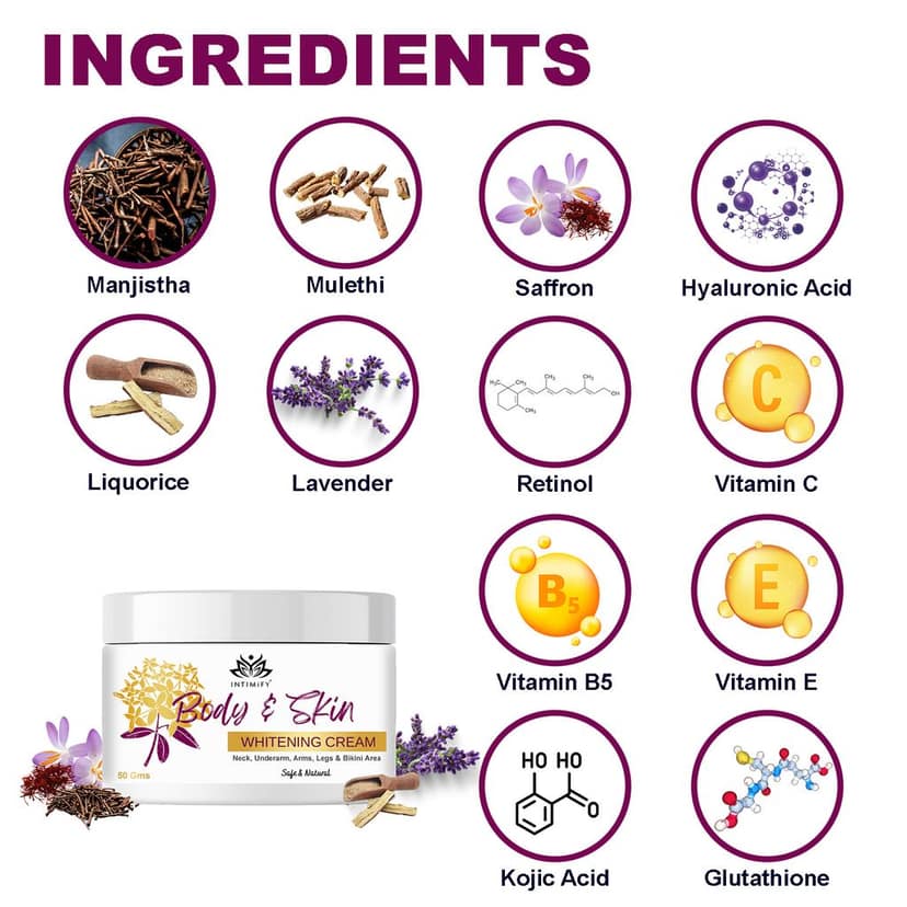 Intimify Body whitening cream, face whitening cream, skin whitening cream, skin shine, (50 gms) view 3