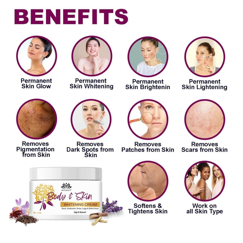 Intimify Body whitening cream, face whitening cream, skin whitening cream, skin shine, (50 gms) view 4