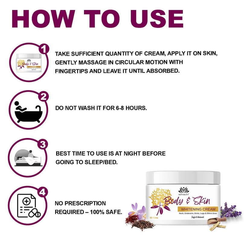 Intimify Body whitening cream, face whitening cream, skin whitening cream, skin shine, (50 gms) view 5