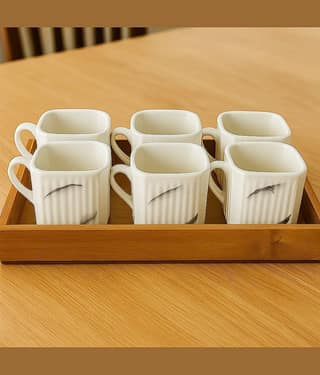 Love Unlimited Solid Bone China Tea Cup 150 ml ( Pack of 6 )