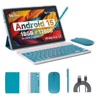 IWEGGO 15 Android Tablet, 10 18GB RAM + 128GB ROM/2TB Expandable Tablet, 2.0GHz Quad-Core Processor, 1280x800 HD Touchscreen, 5G WiFi6 BT5.0, 2-in-1 Tablets with (Navy Blue) IWEGGO 15 Android Tablet, 10 18GB RAM + 128GB ROM/2TB Expandable Tablet, 2.0GHz