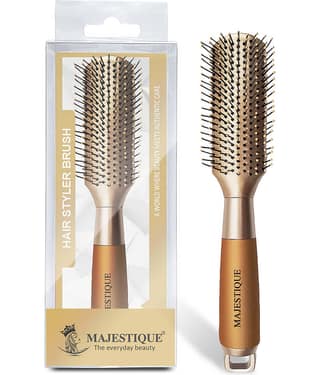 Majestique Golden Hair Styler Brush for Blow Drying, Styling and Solon for Men and Women - Pack of 1