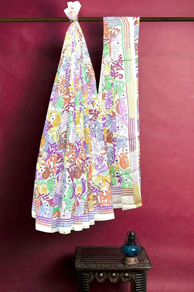 Embroidered Silk Saree view 2