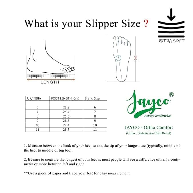 Jayco Extra Soft Ortho Care Diabetic & Orthopedic Slippers || Skid Resistant || Lightweight || Comfortable Footbed view 4