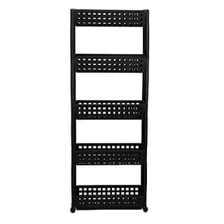 Cutting EDGE 5 Layer Slim Storage Rack with Wheels - Black