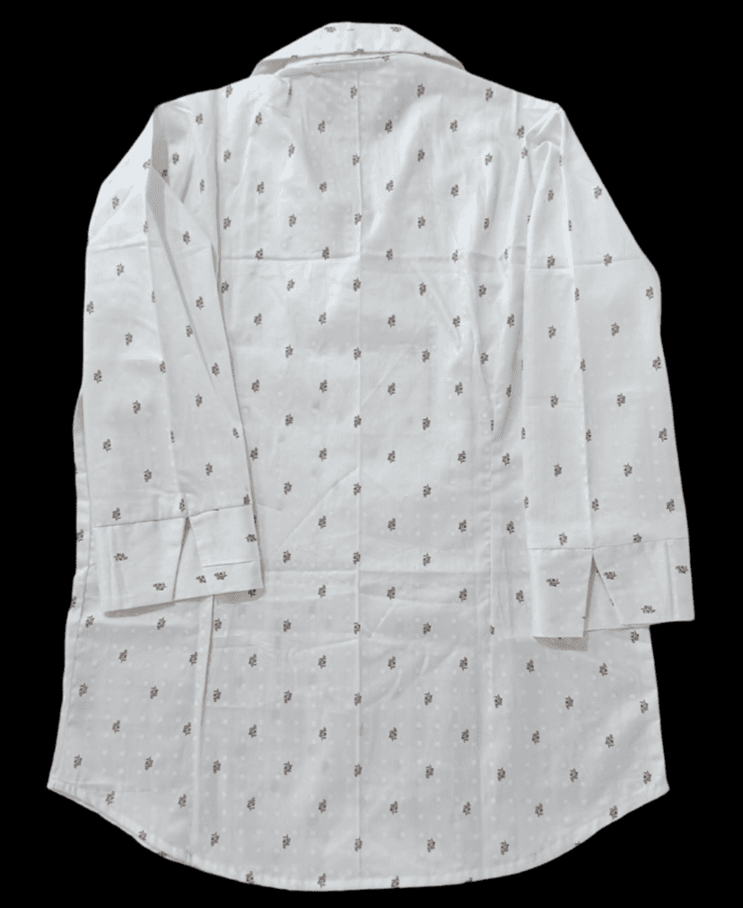 White Cotton Shirt with Floral Print for women view 3