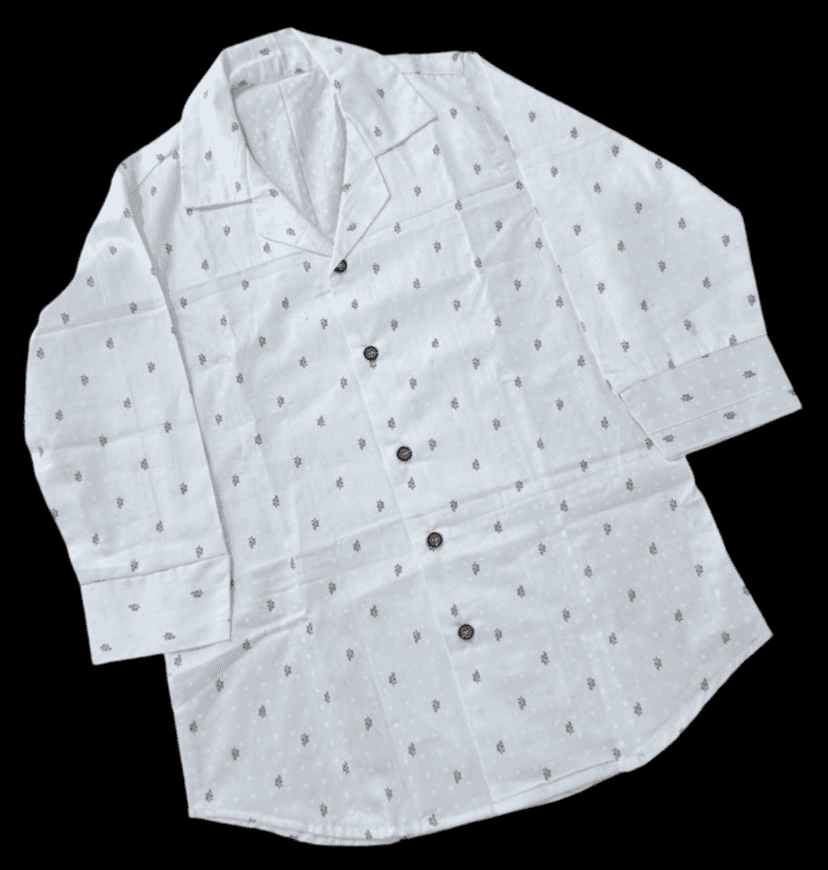 White Cotton Shirt with Floral Print for women view 4